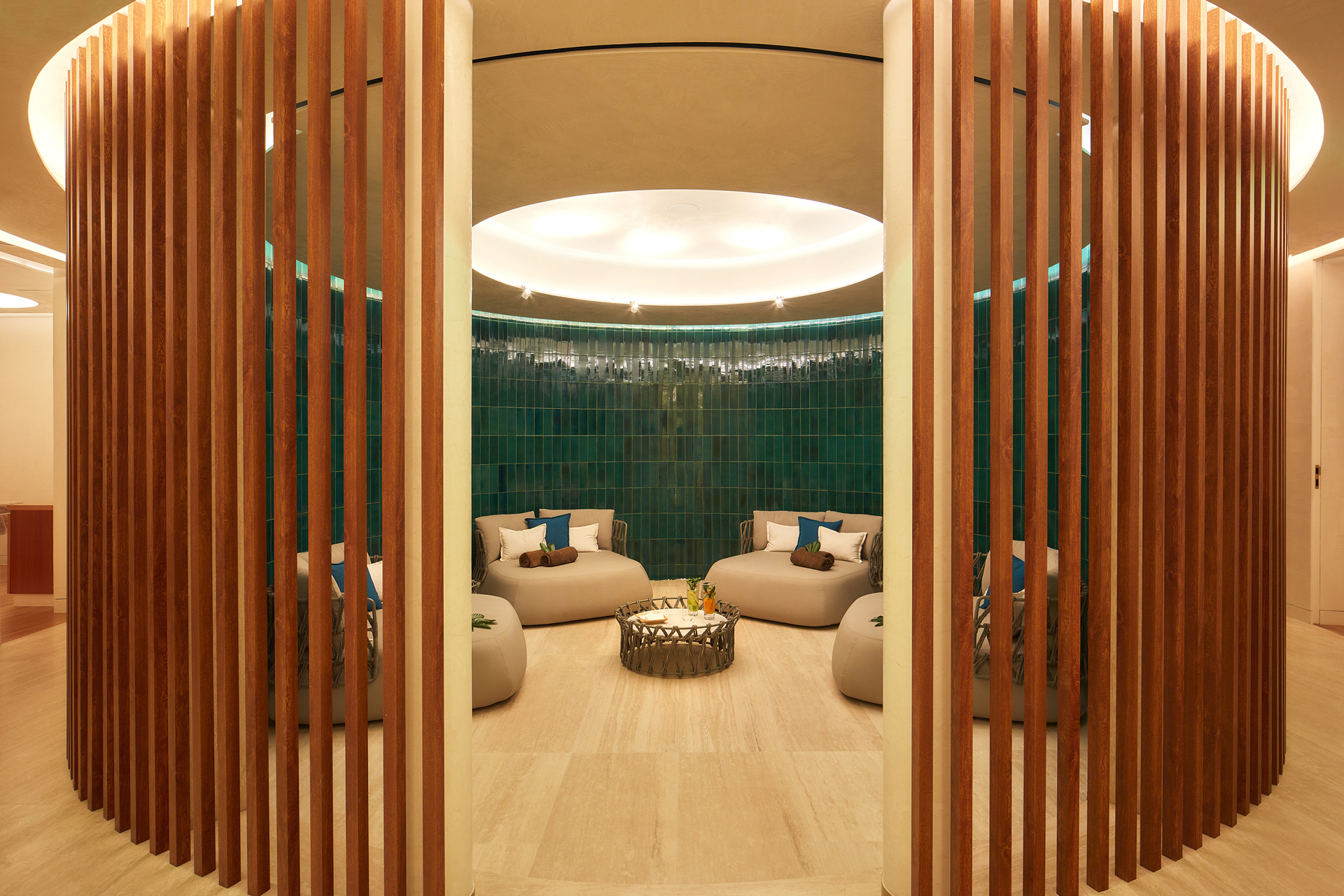 A spa entry room