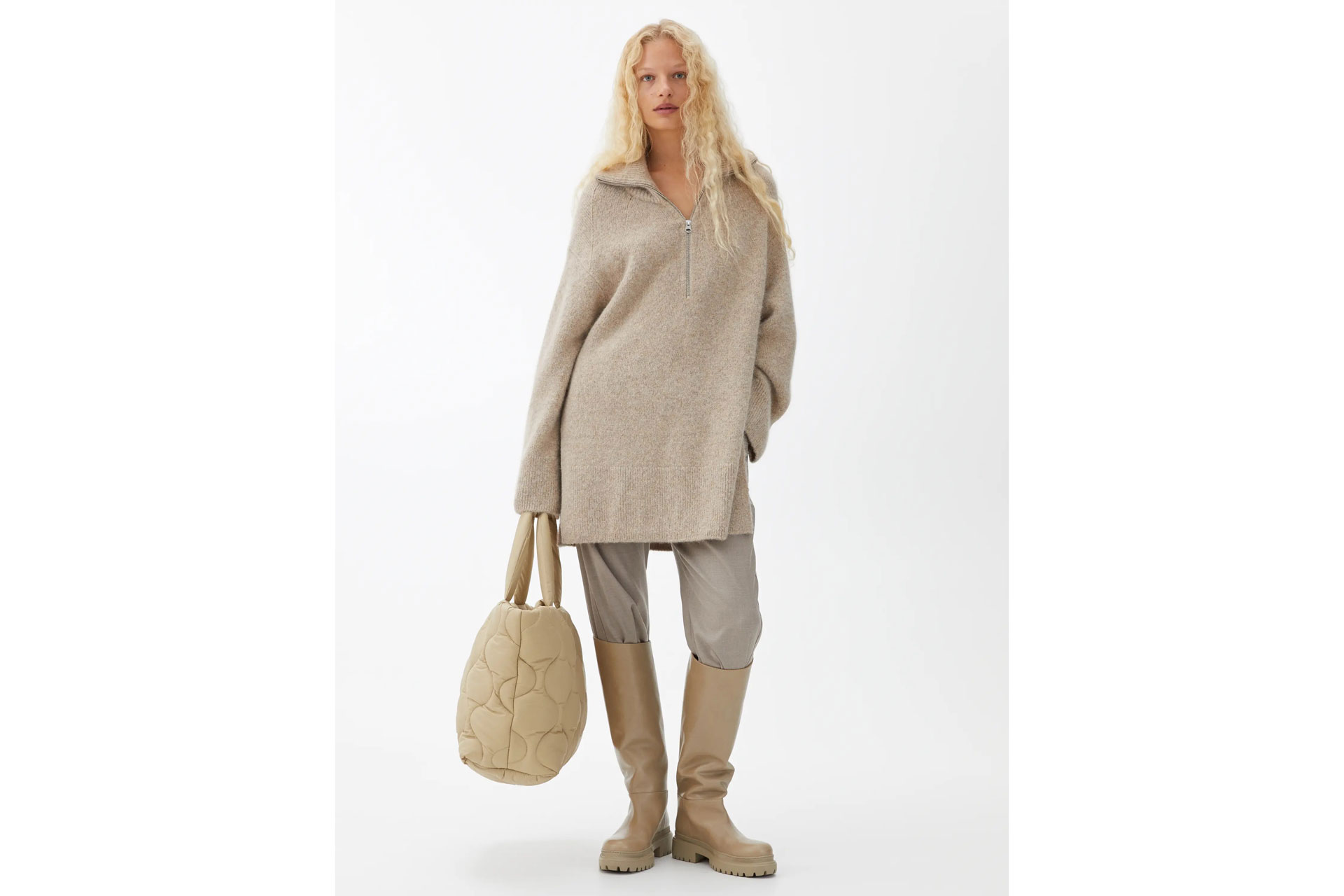 Arket Half Zip Wool Blend Jumper