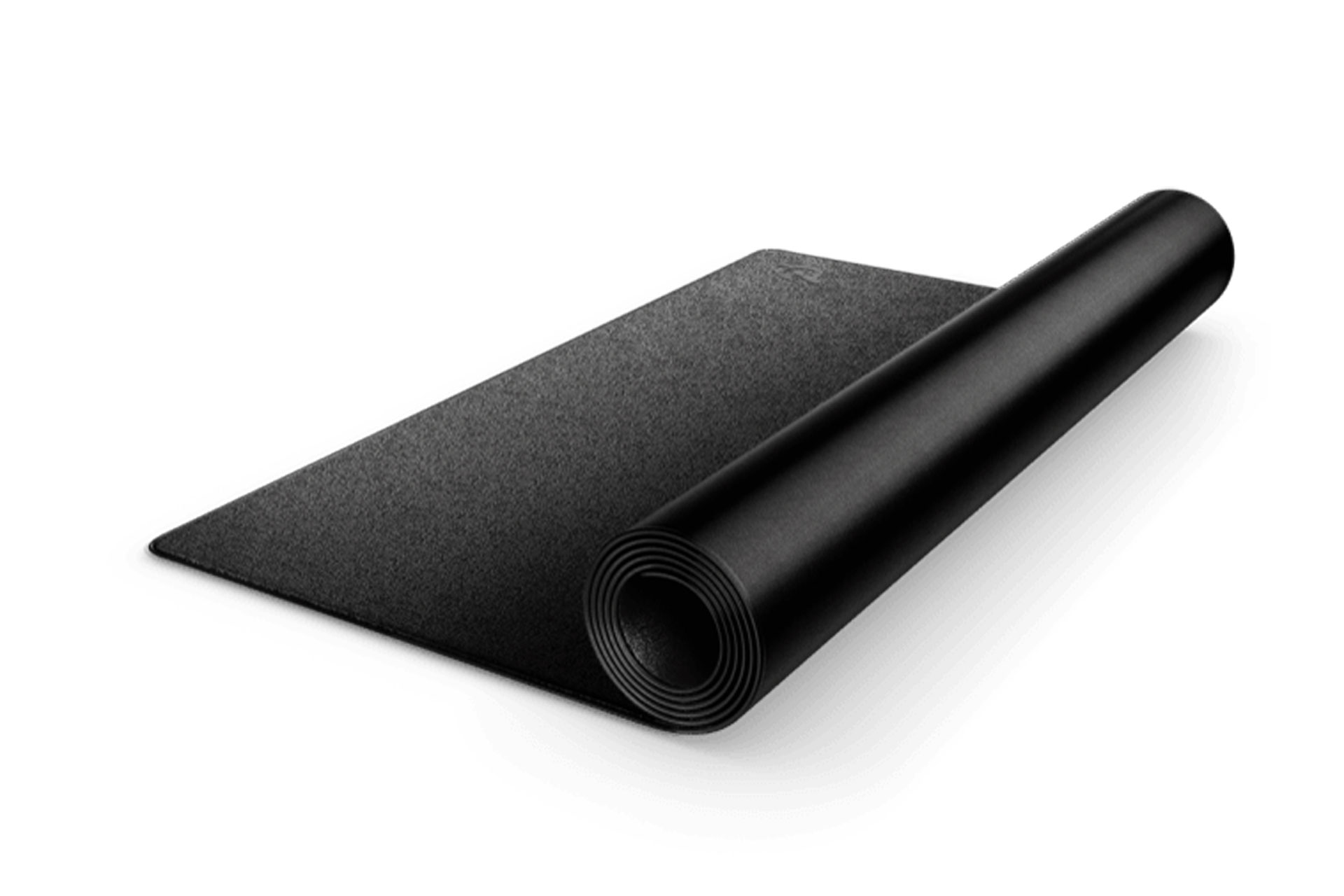 a black Peloton bike mat