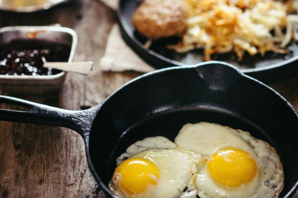 Fried eggs comfort food meal