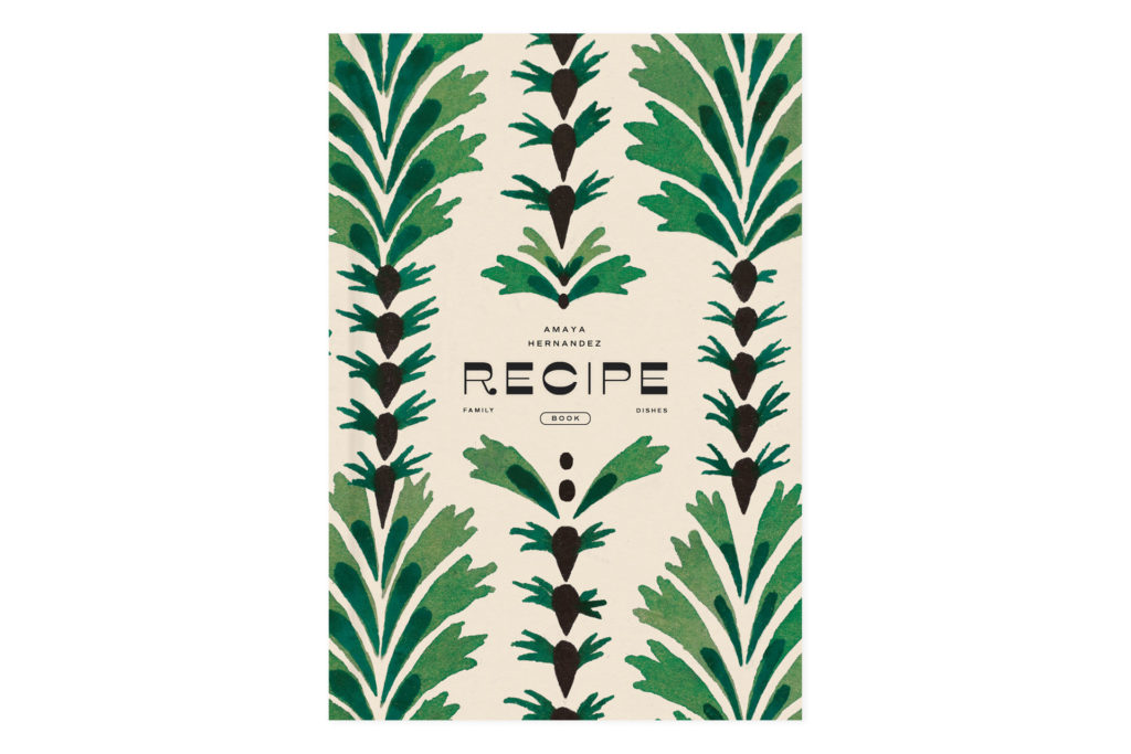 Papier Recipie book with green floral patterns