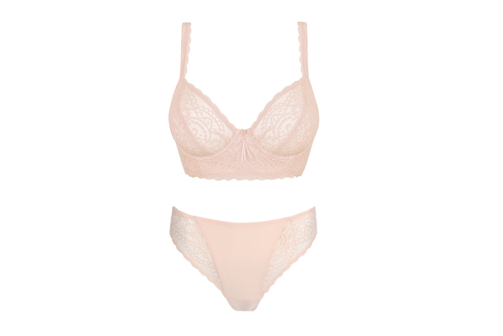 Tan lace underwear set