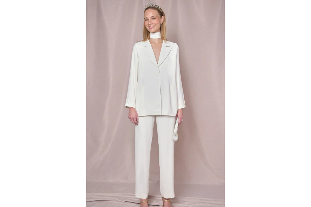 White bridal suit