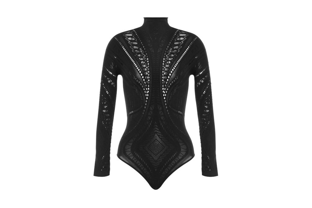Alberta Ferretti x Wolford Black Ajouré Net Body