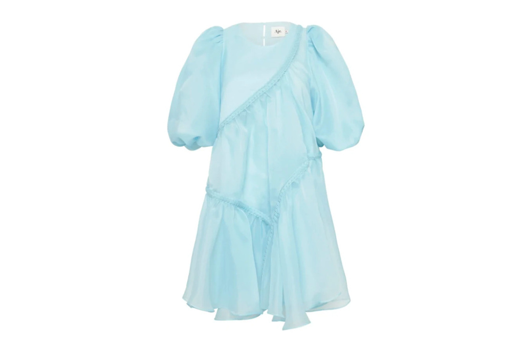 Blue puff sleeve dress