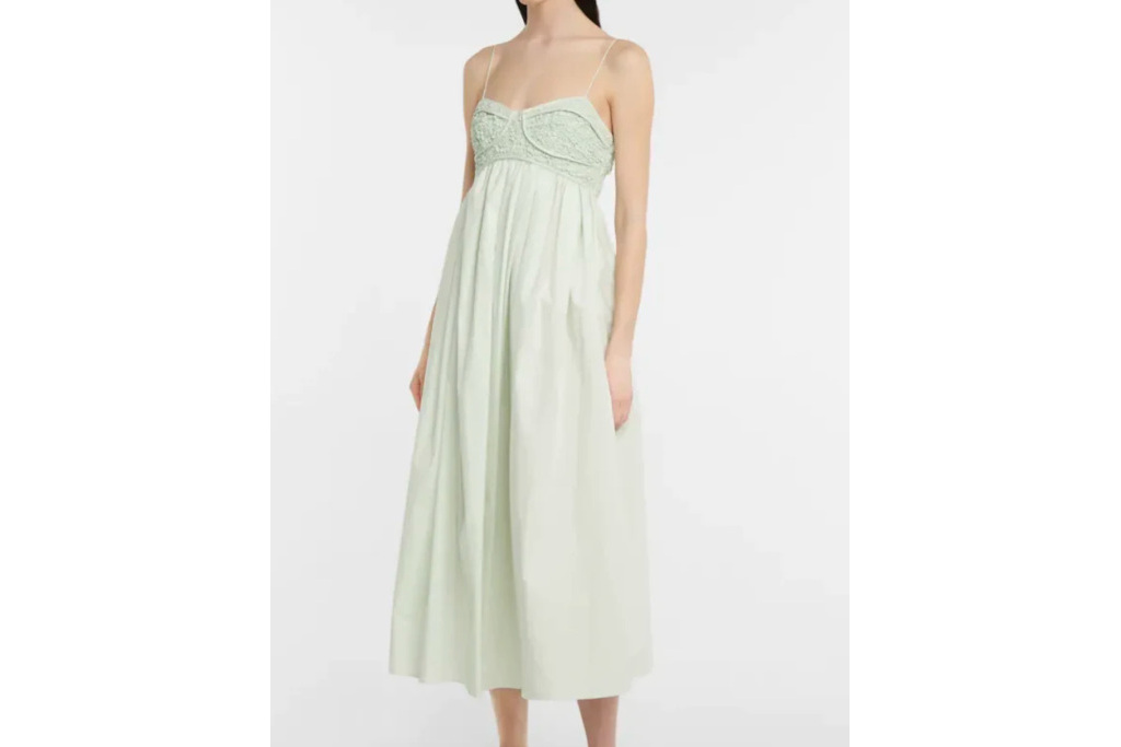 Woman in light green dress