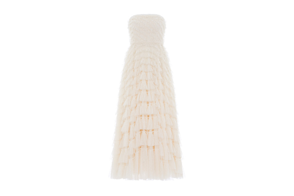 Needle & Thread Elizabeth Rose Corset Ankle Gown in Champagne