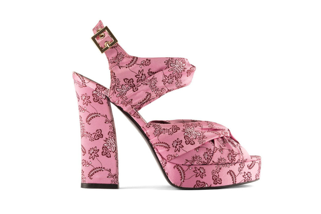 floral platform heels