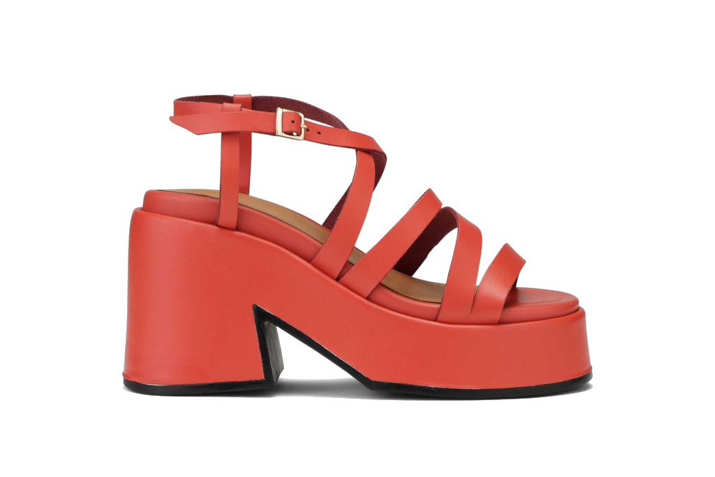 Coral platform sandal