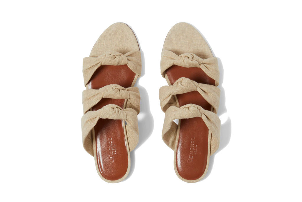 Le Monde Beryl Flat Knot Sandal in Cork Linen