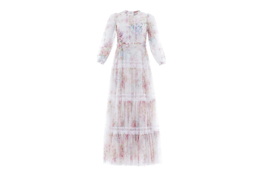 Long floral dress with long sleeves