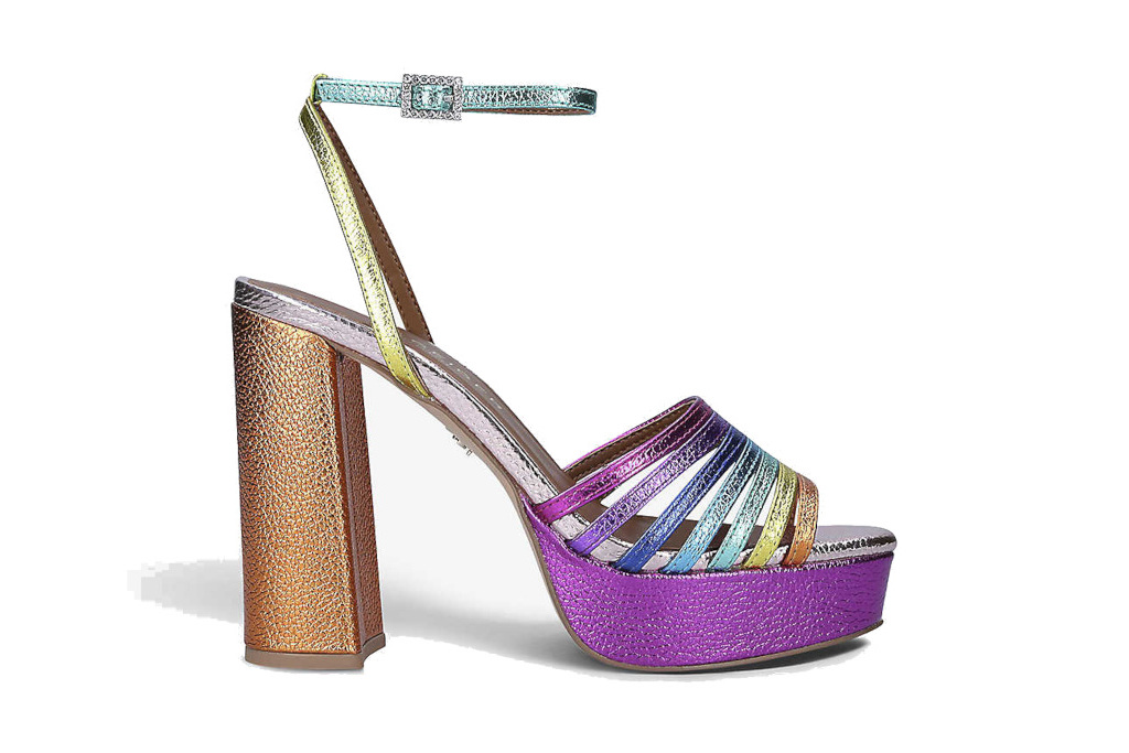 Kurt Geiger London Pierra Gem-Embellished Leather Platform Sandals
