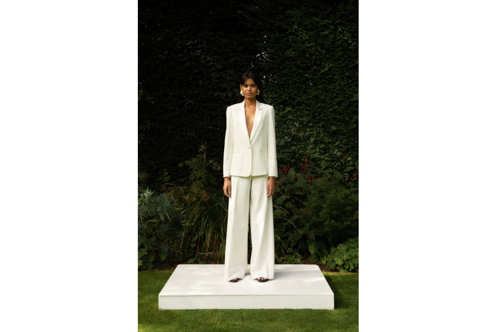 Model in white suit