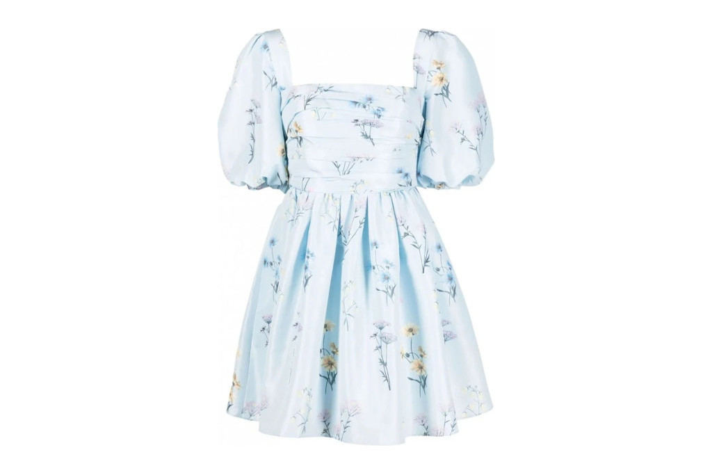 Blue floral mini dress