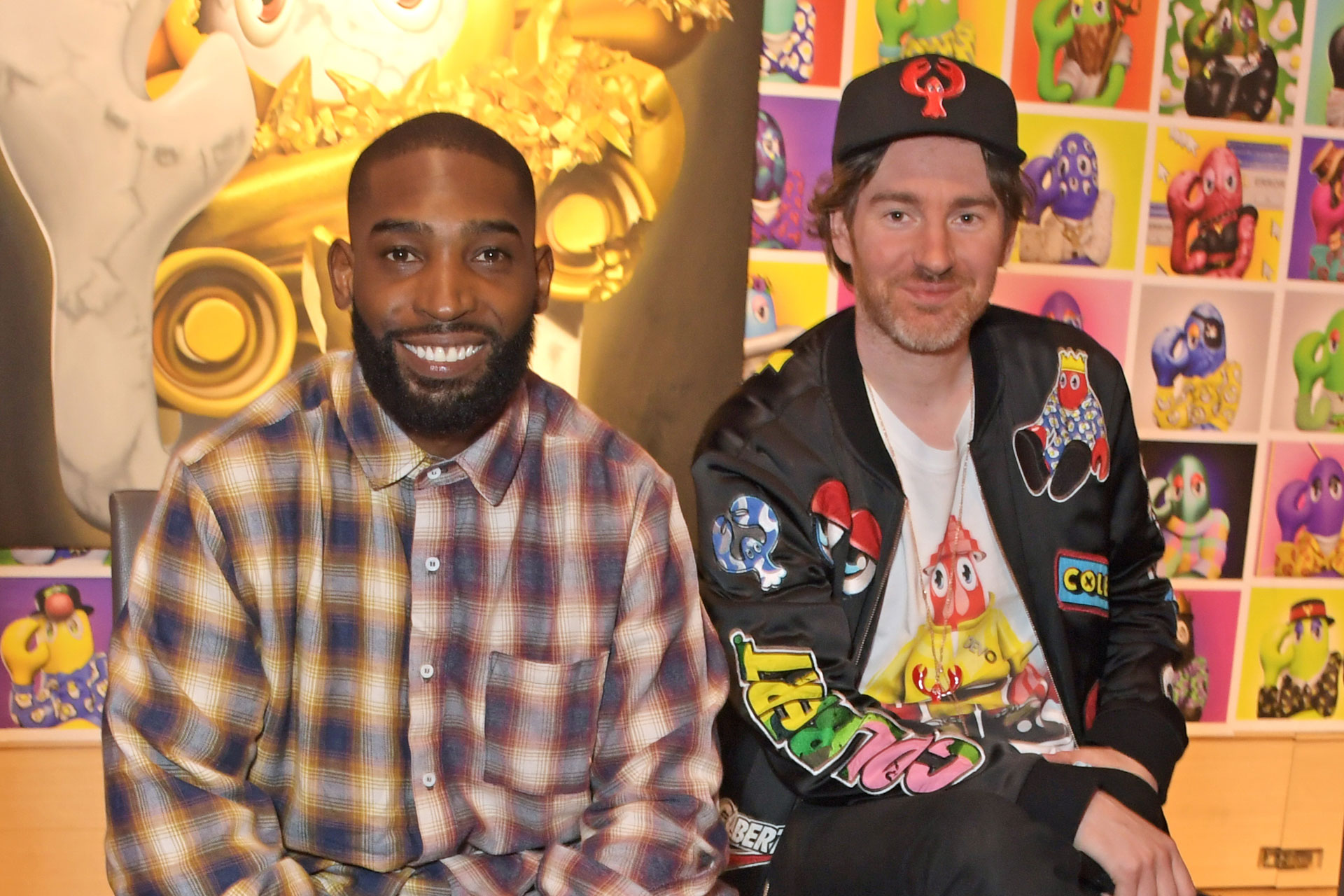 Tinie Tempah and Philip Colbert at Philip Colbert Lobstars-Genesis Launch At Bonhams