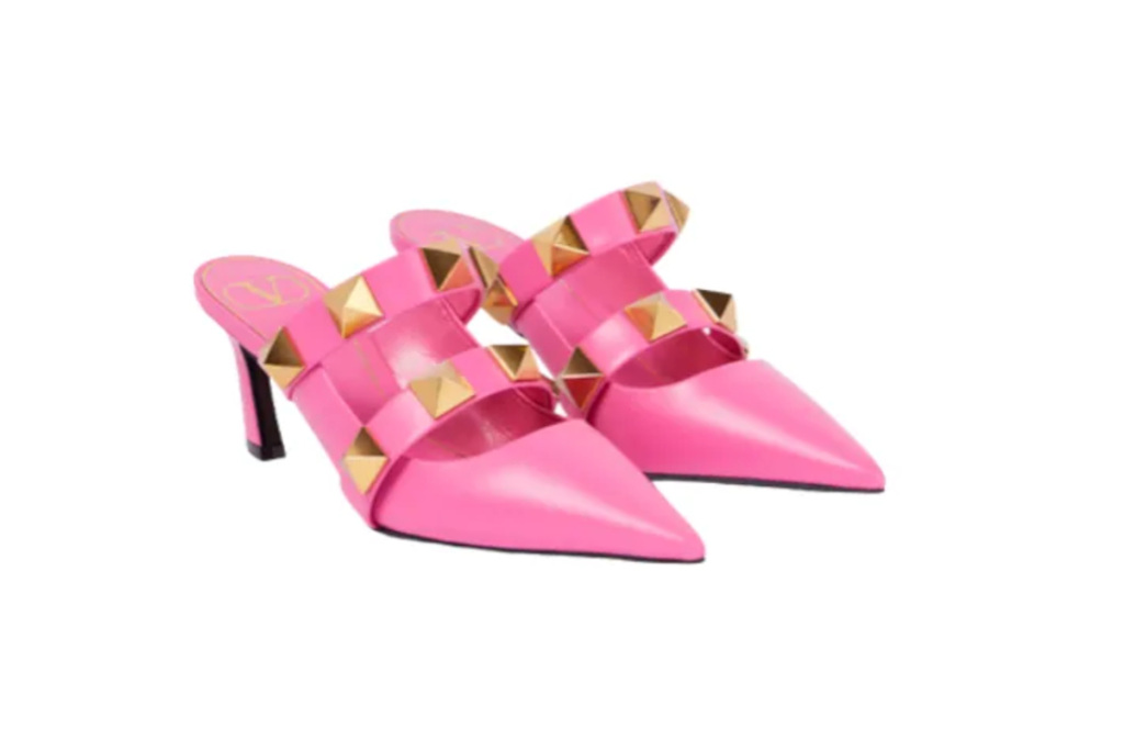 Pink studded mules