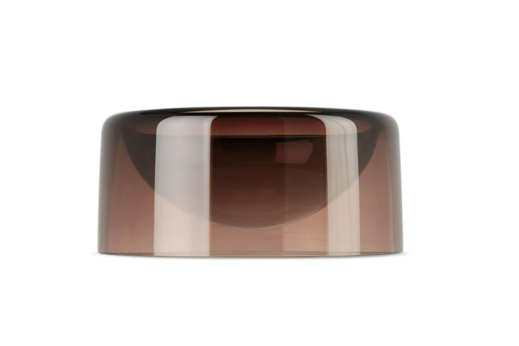 Ssense glass dog bowl in brown