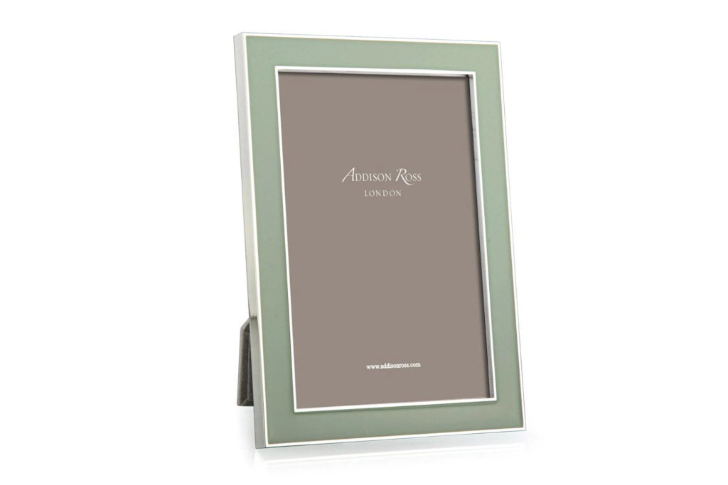 Addison Ross Pale Sage Green Enamel and Silver Frame
