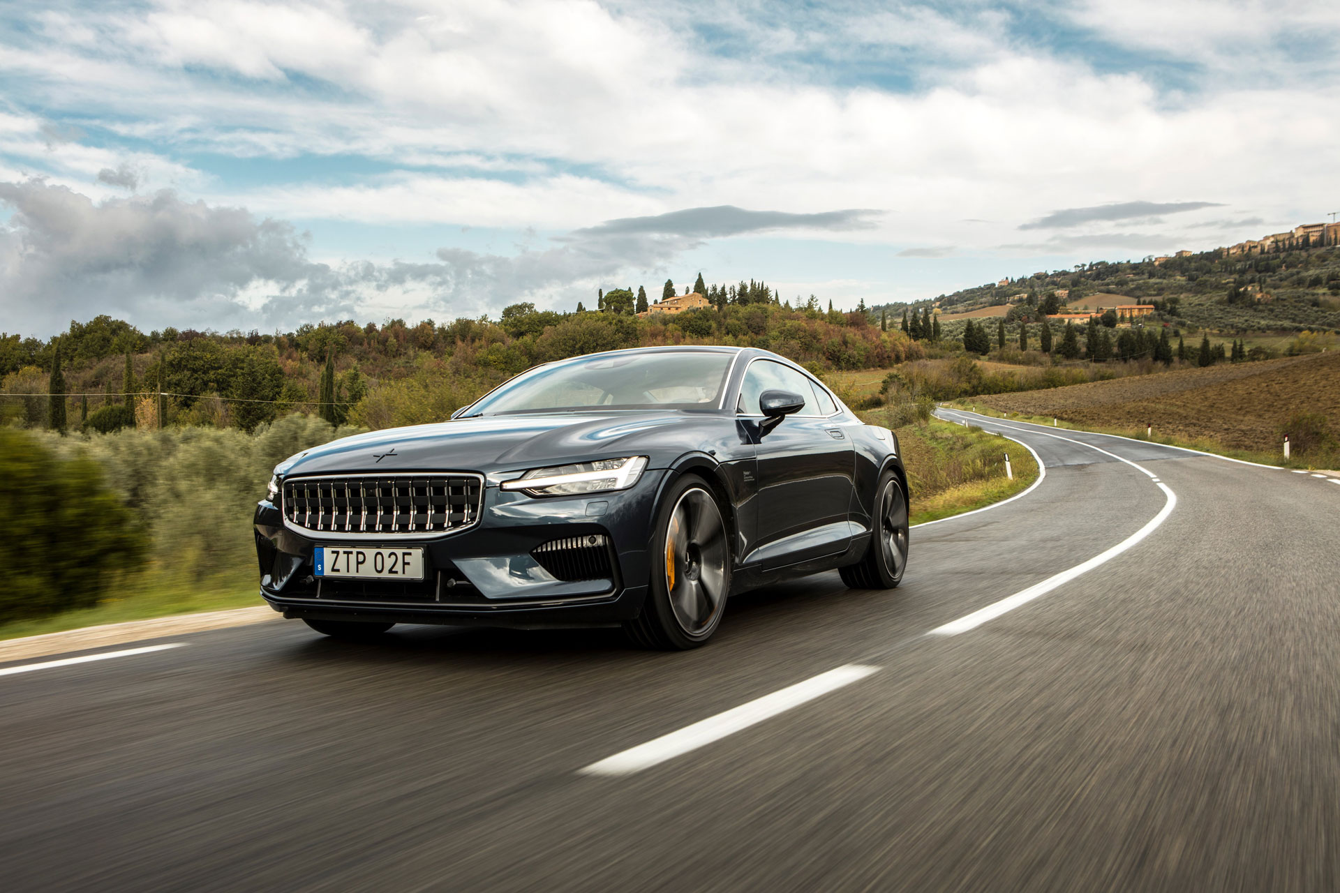 front view of the Polestar 1 electric car