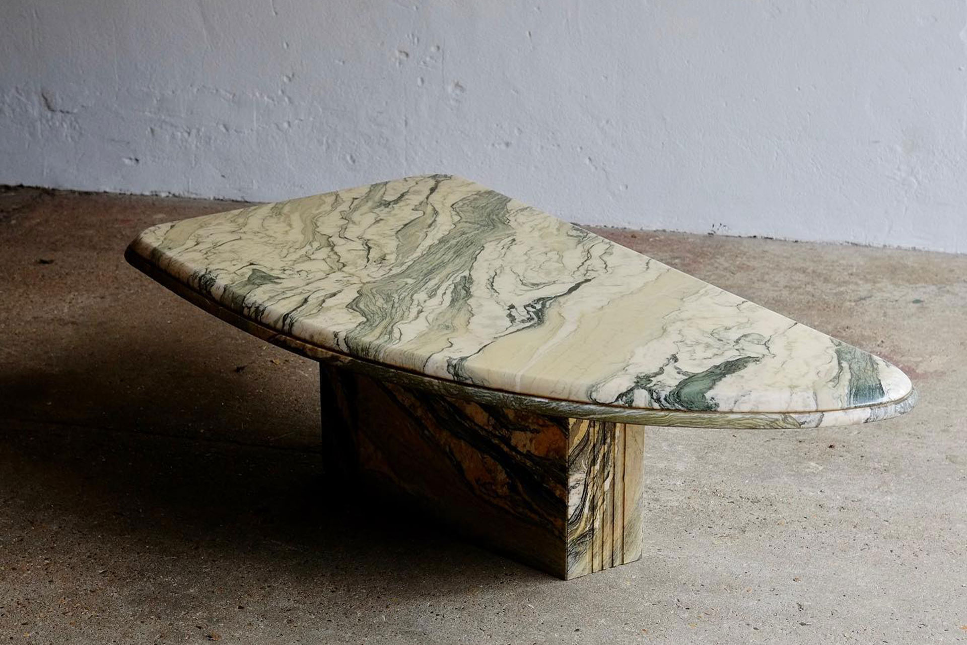 a marbled table from Punch the Clock
