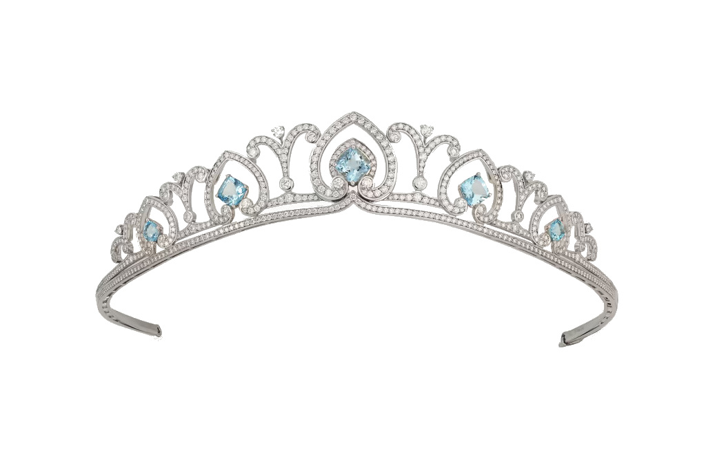 Garrard Catherine 18-karat White Gold, Aquamarine and Diamond Tiara