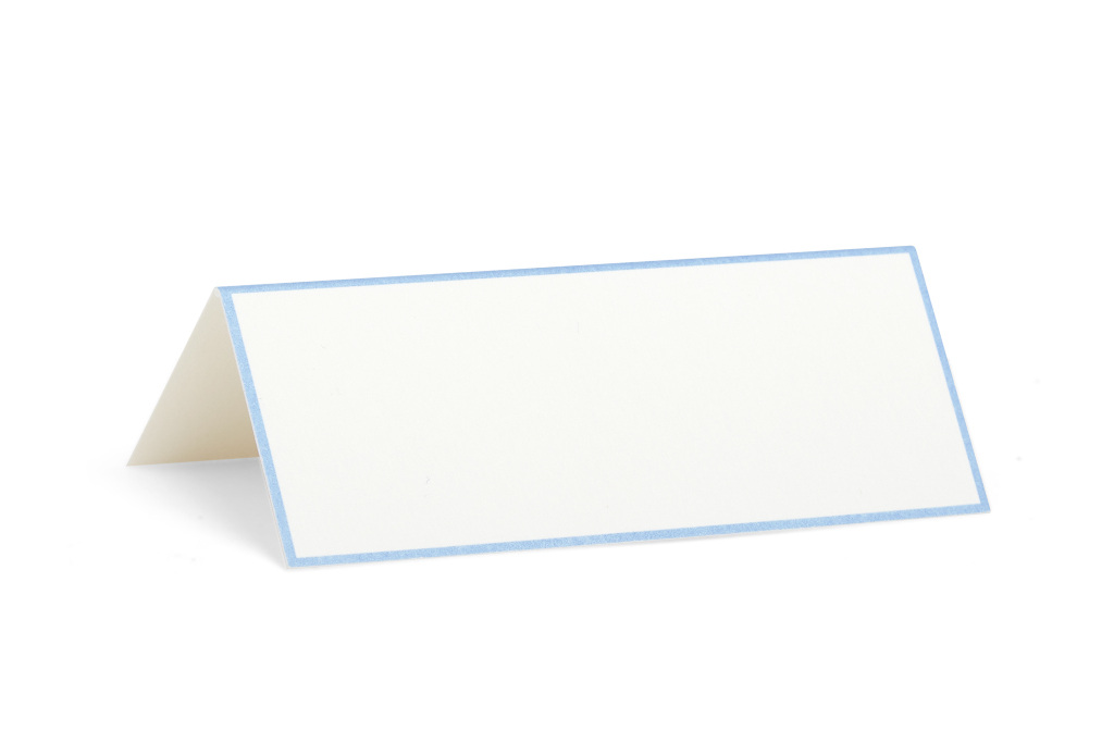 Wedding place cared with blue border