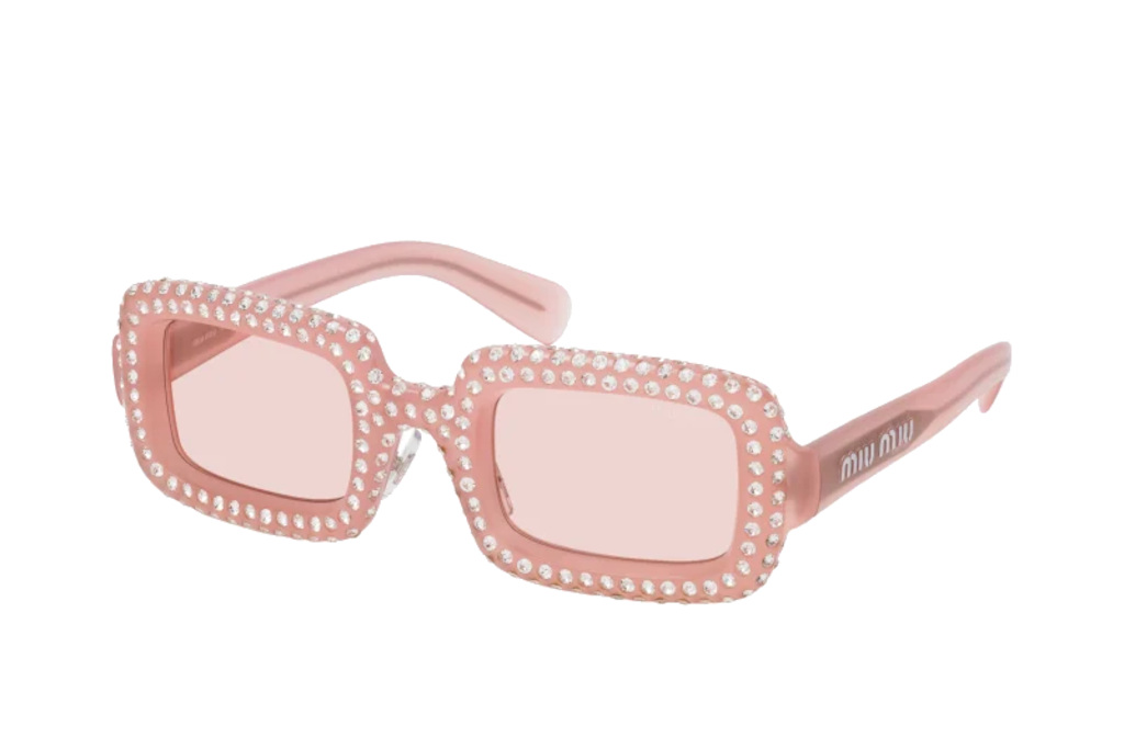 Miu Miu Pink Rhinestone Sunglasses