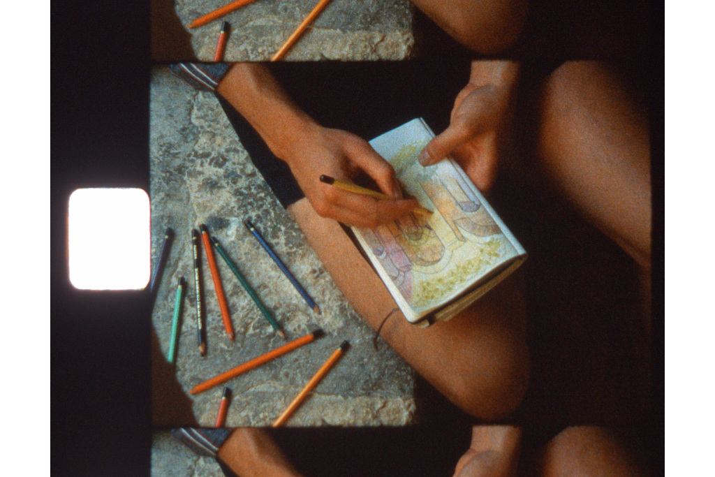 Photograph of someone drawing