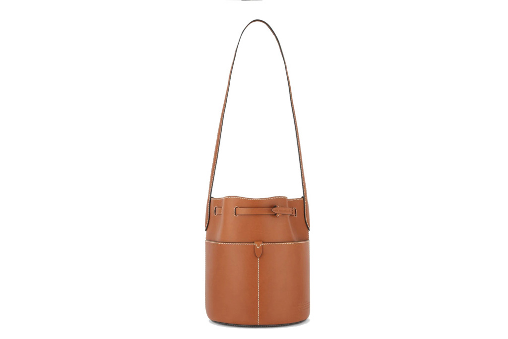 Brown bucket bag