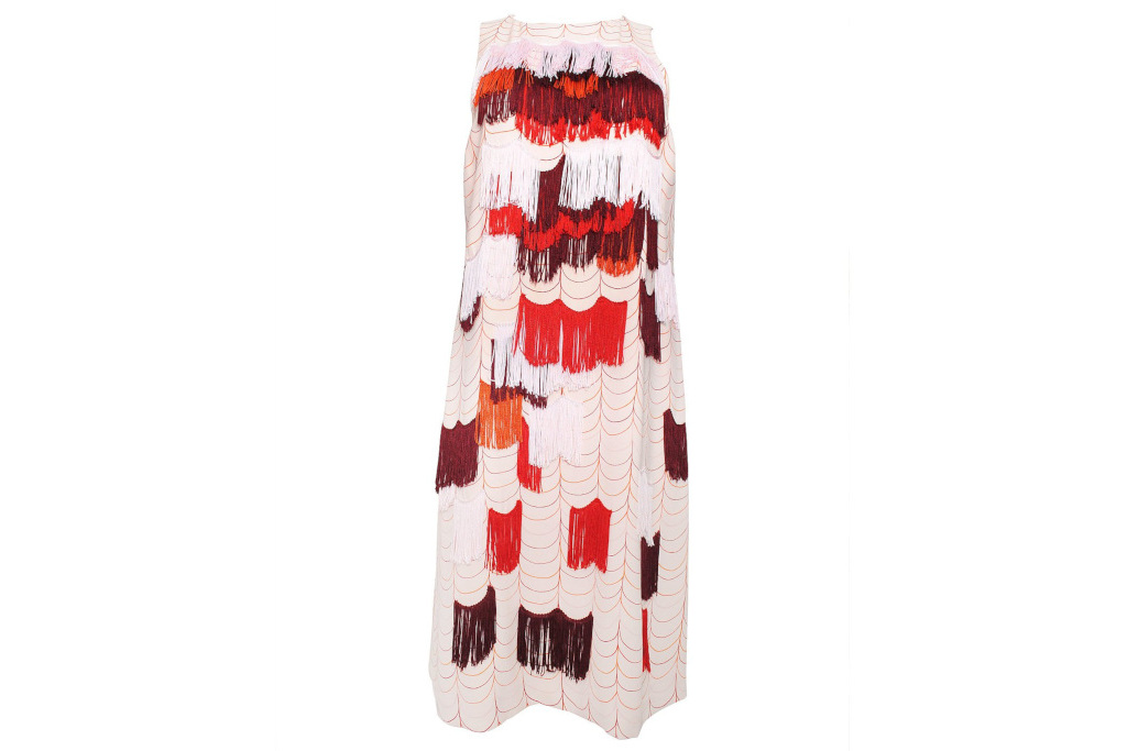 Sleeveless Silk Fringe Dress