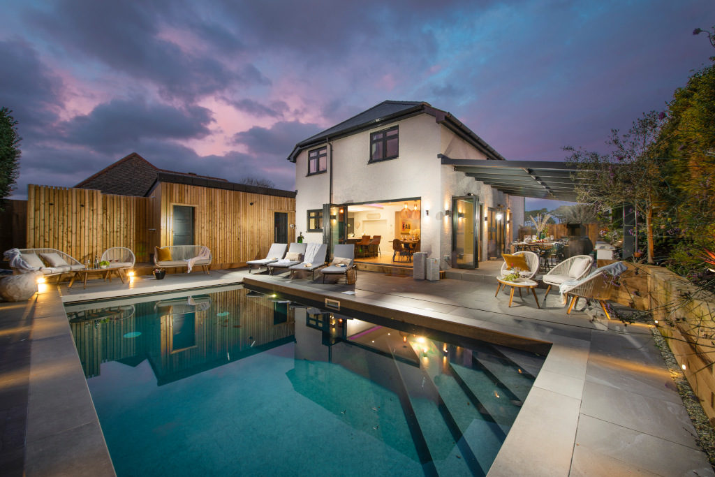Carbis Bay, St Ives, Cornwall modern house with swimming pool