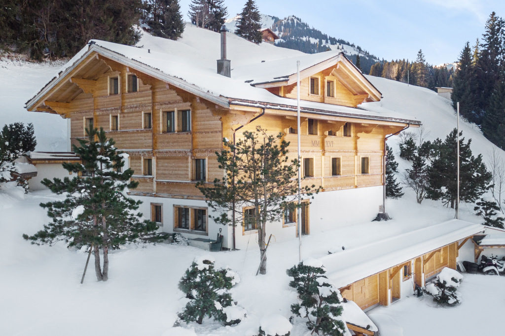 Chalet Oeschseite, Gstaad, Switzerland chalet surrounded by snow slopes