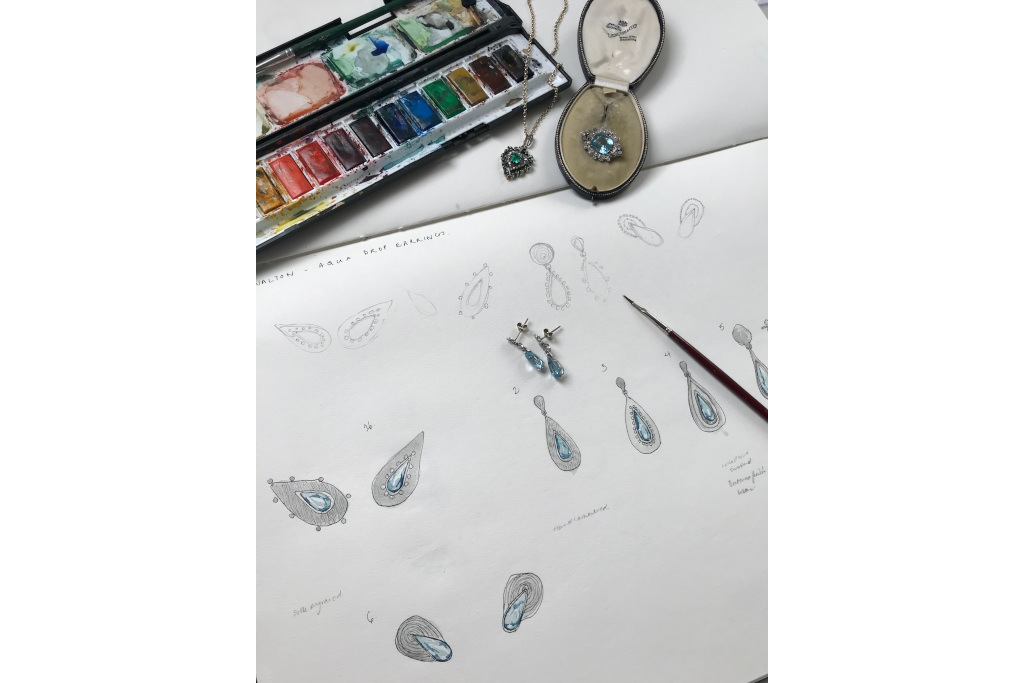 Earrings next to remodelling designs