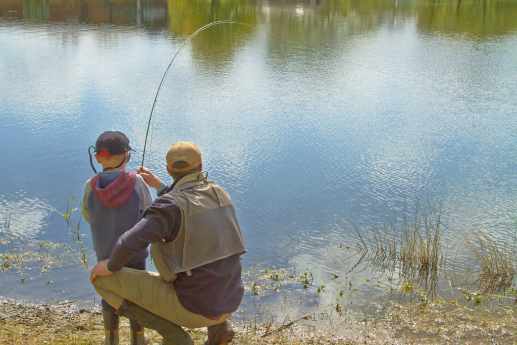 sportsfish man and boy fishing