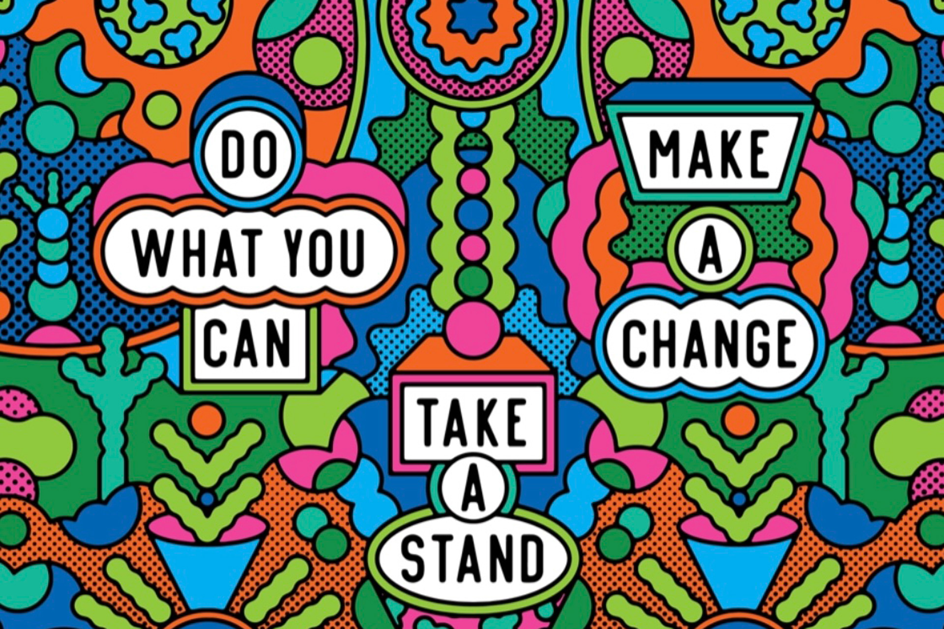 Earth Day graphic by Le Good Society reading 'Do what you can, make a change, take a stand.'