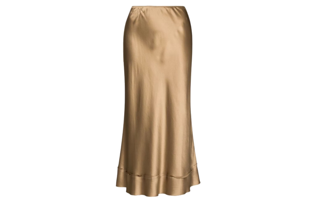 Camel slip skirt