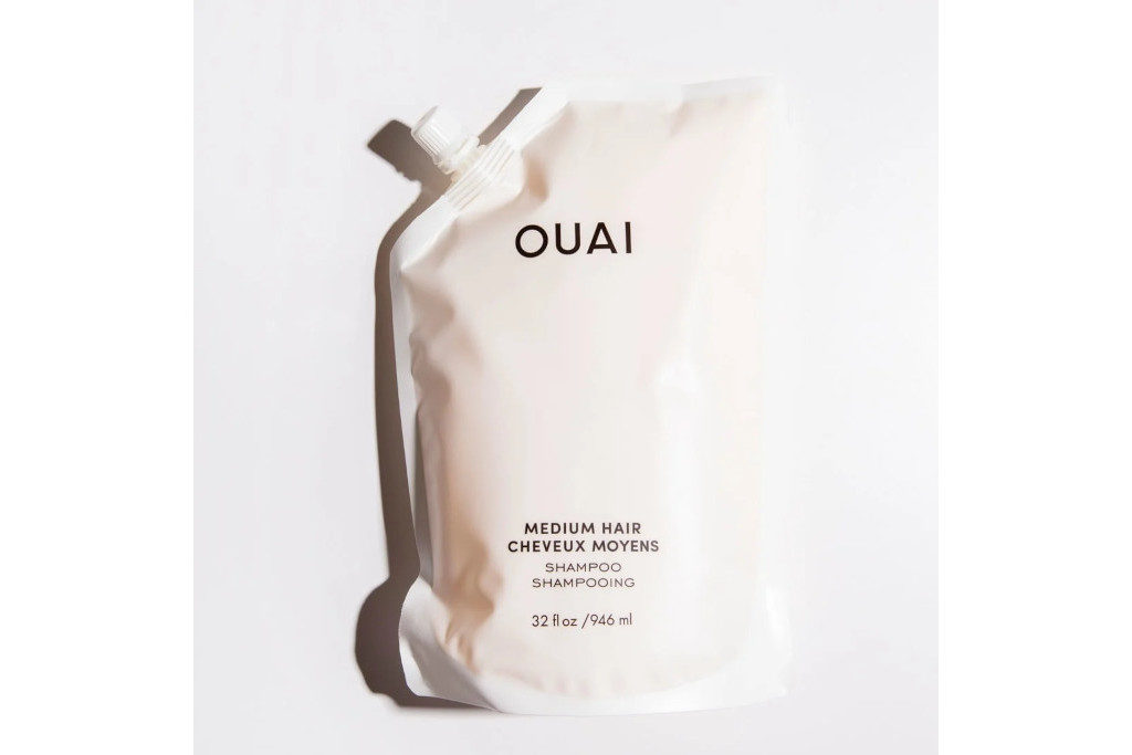 White refillable shampoo bag