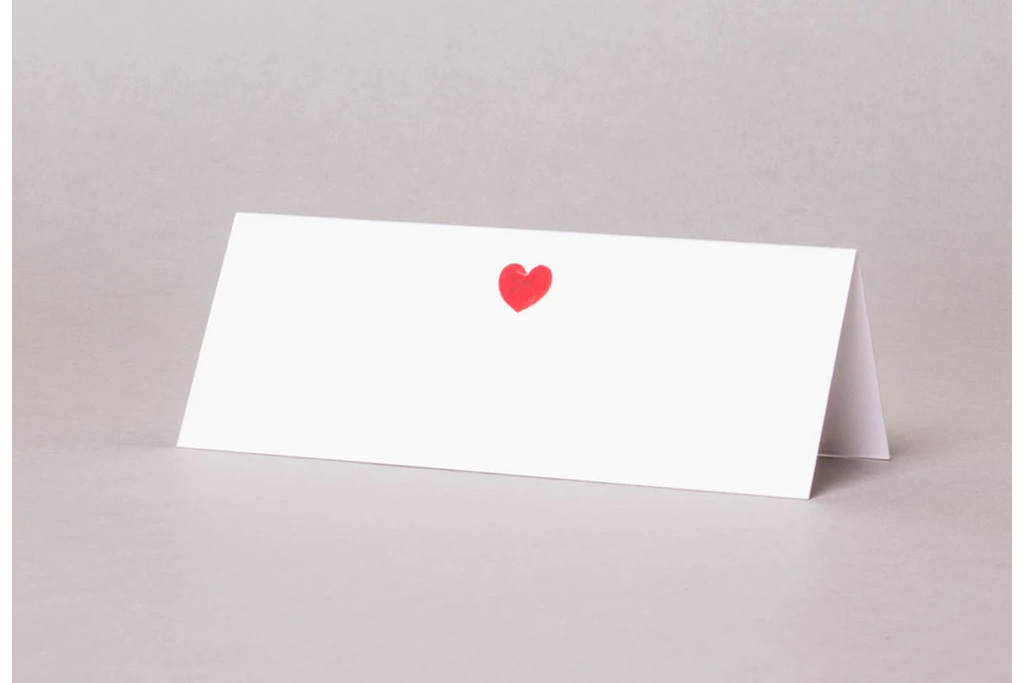 Mount Street Printers Love Heart Tented Place Card
