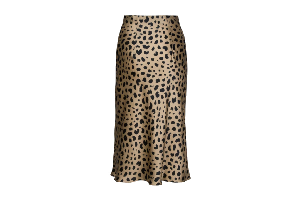 Animal print slip skirt