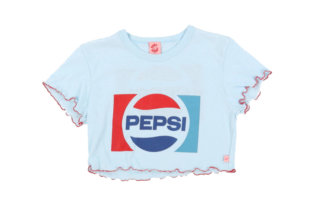Blue baby tee with pepsi logo