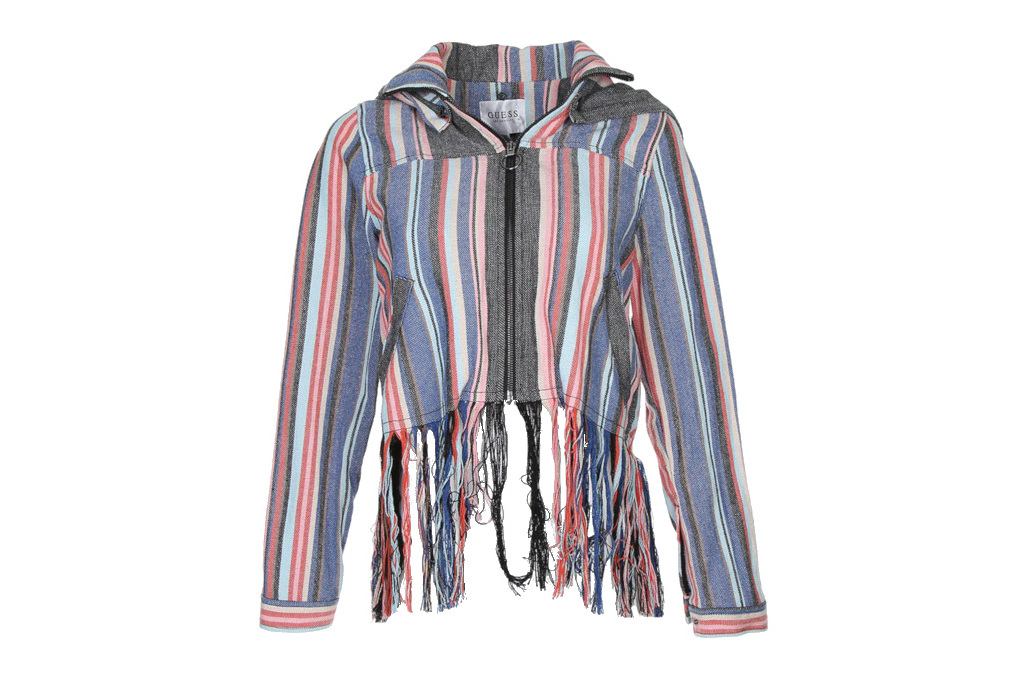Striped fringed jacket