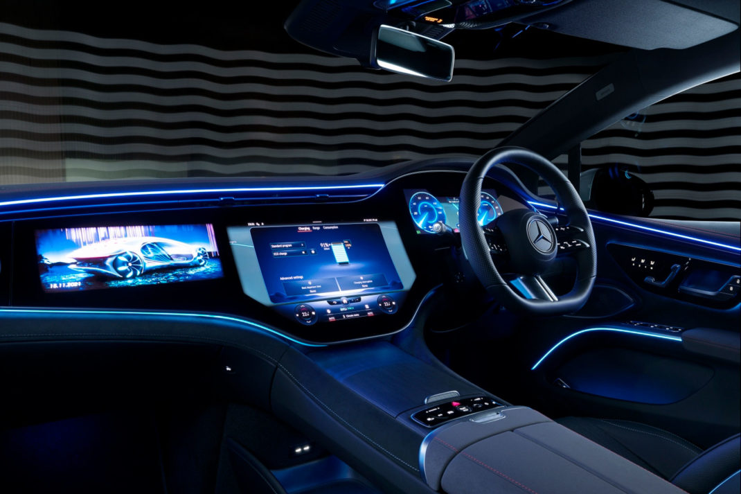 interior of the Mercedes EQS