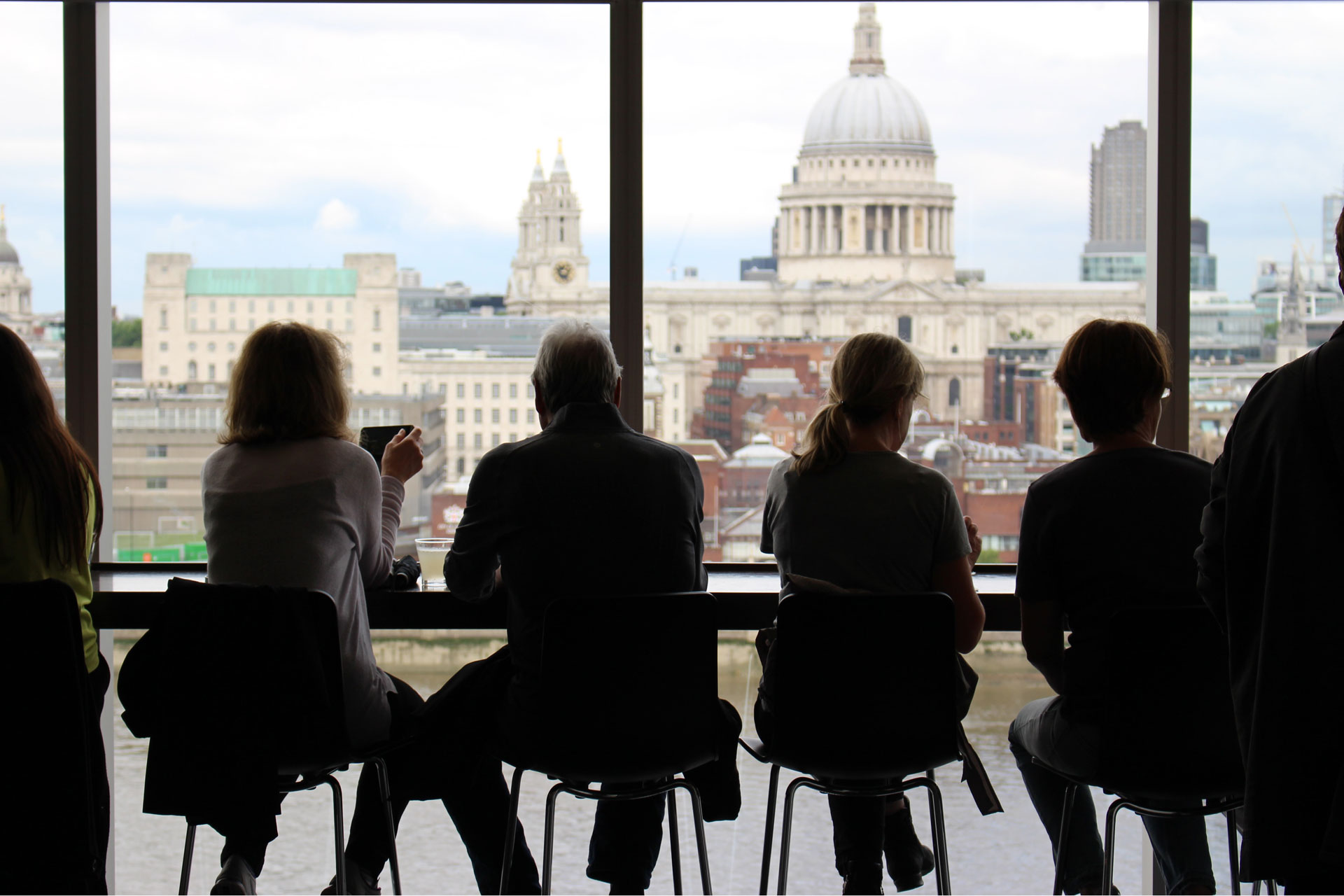 Tate Modern Cafe with views to St Pauls Cathedral