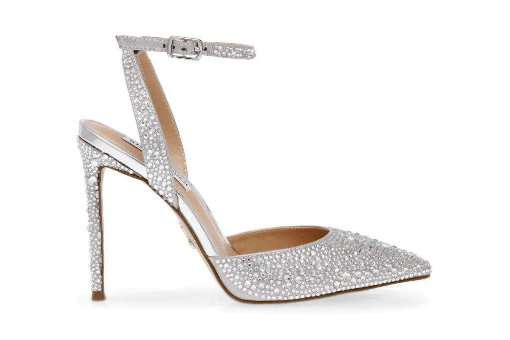 Silver gemstone heels