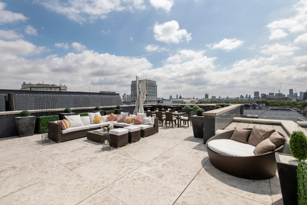 penthouse rooftop terrace overlooking london
