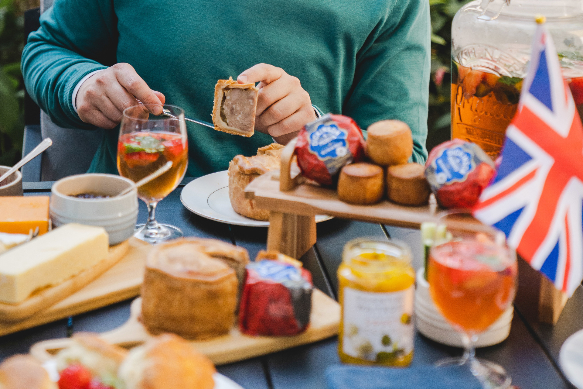 Spread of jams and pork pies