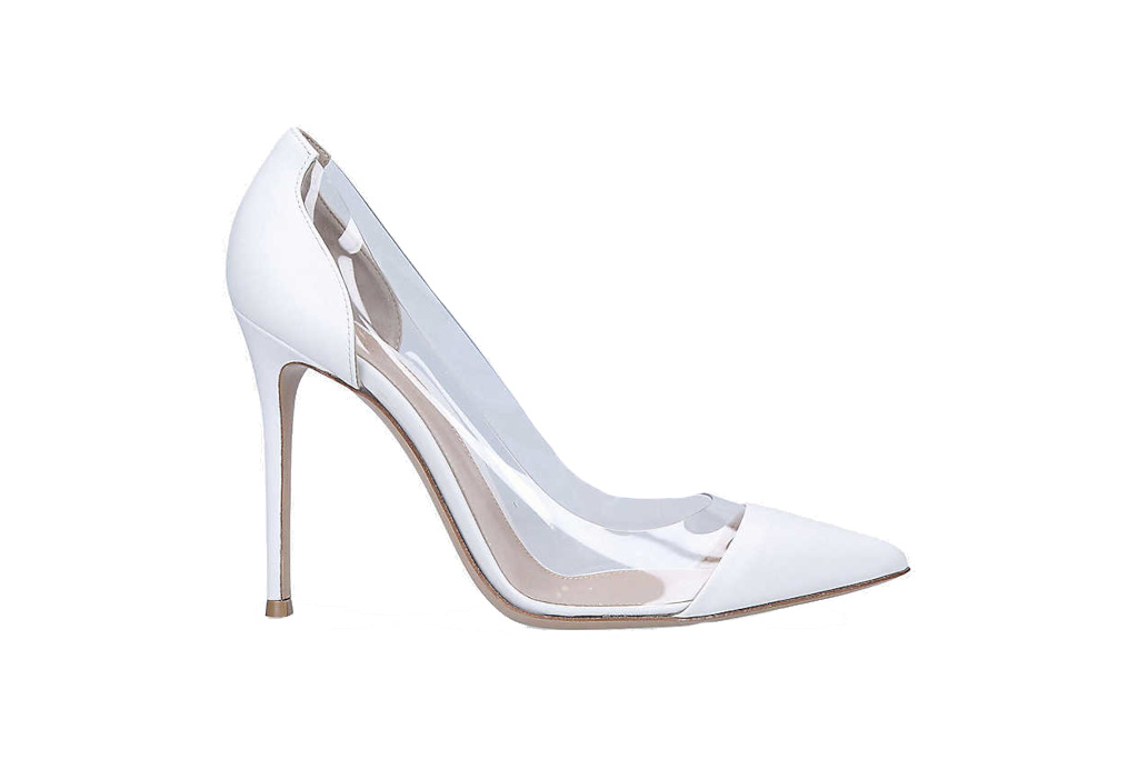 See-through white heels