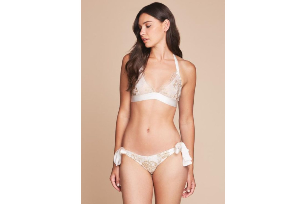Model in Ivory lingerie