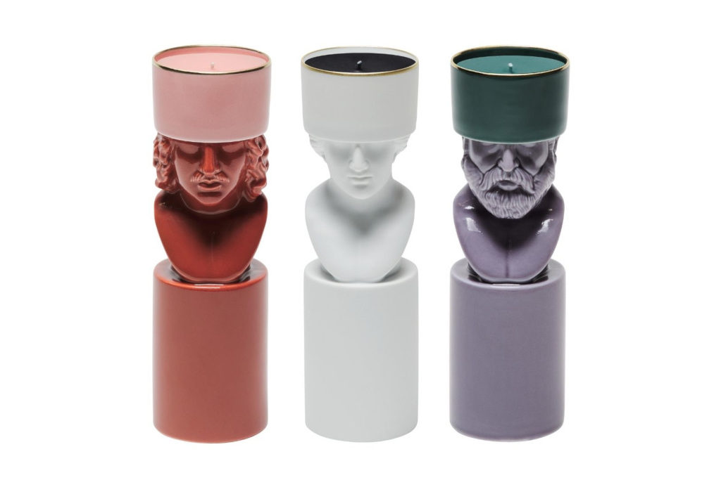 Candlesticks with male busts