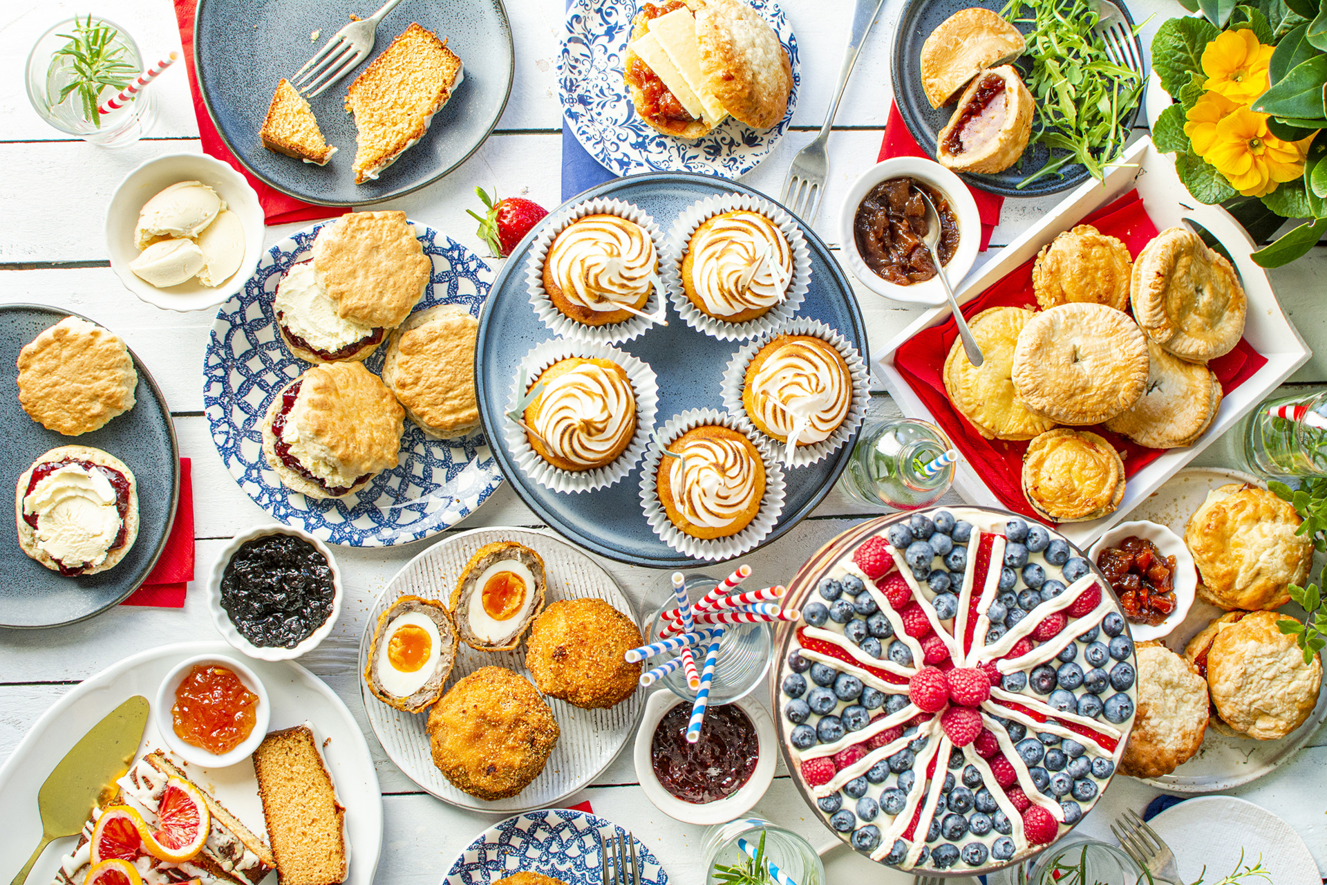 Spread of jubilee themed foods